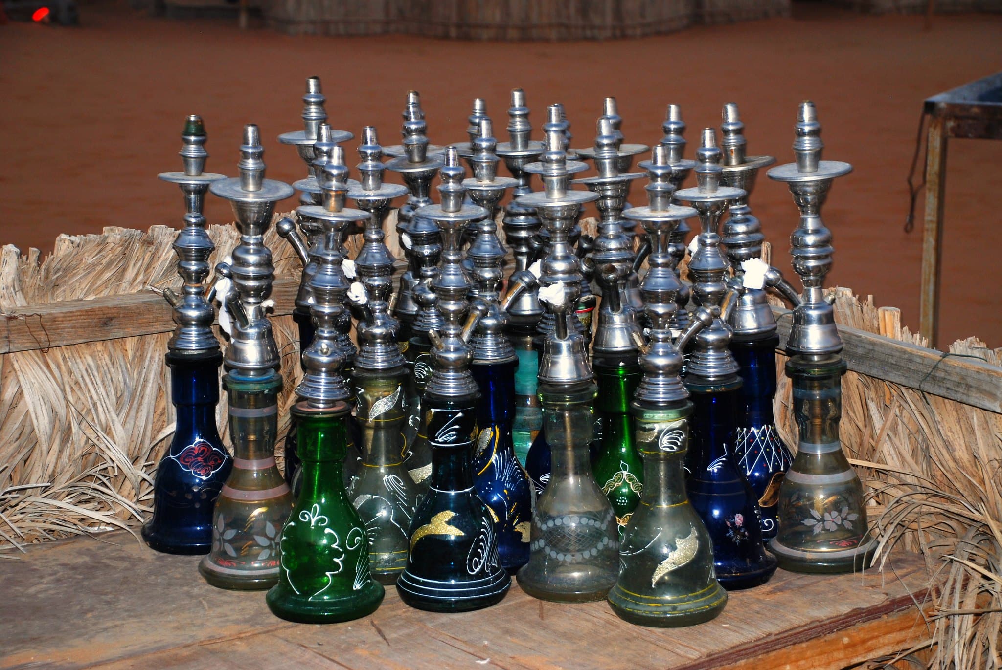 vibrant shisha pipes or hookah