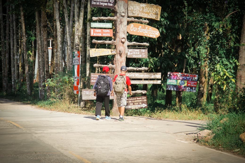 Parents trekking at Khao Sok National Park