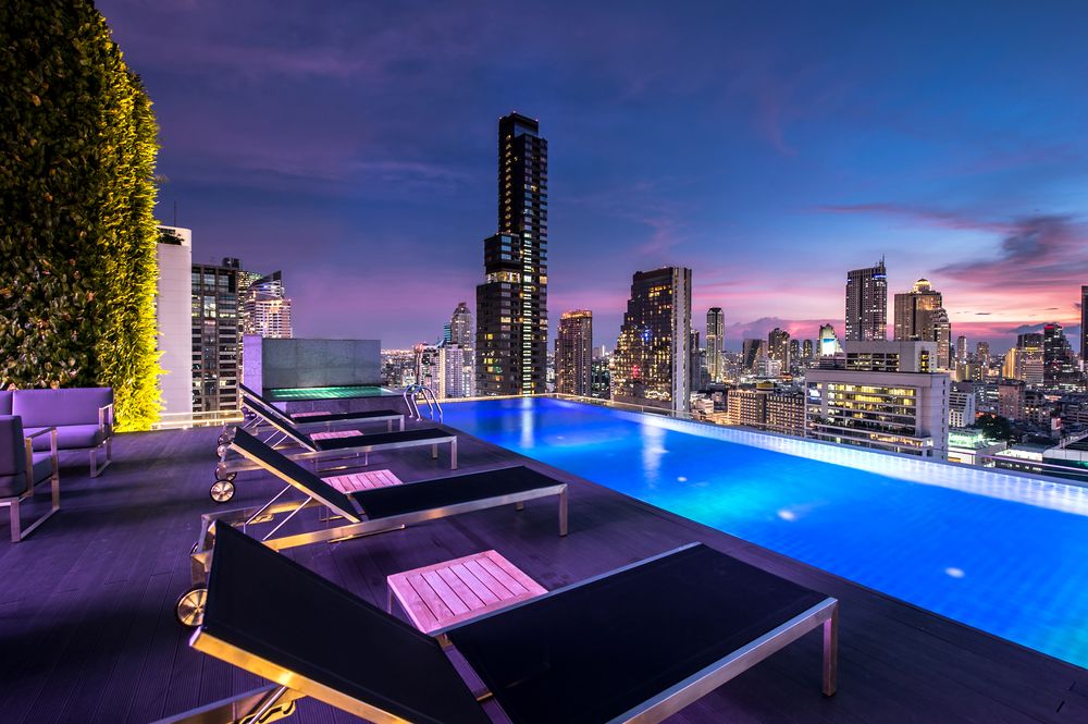 Amara Bangkok pool at night