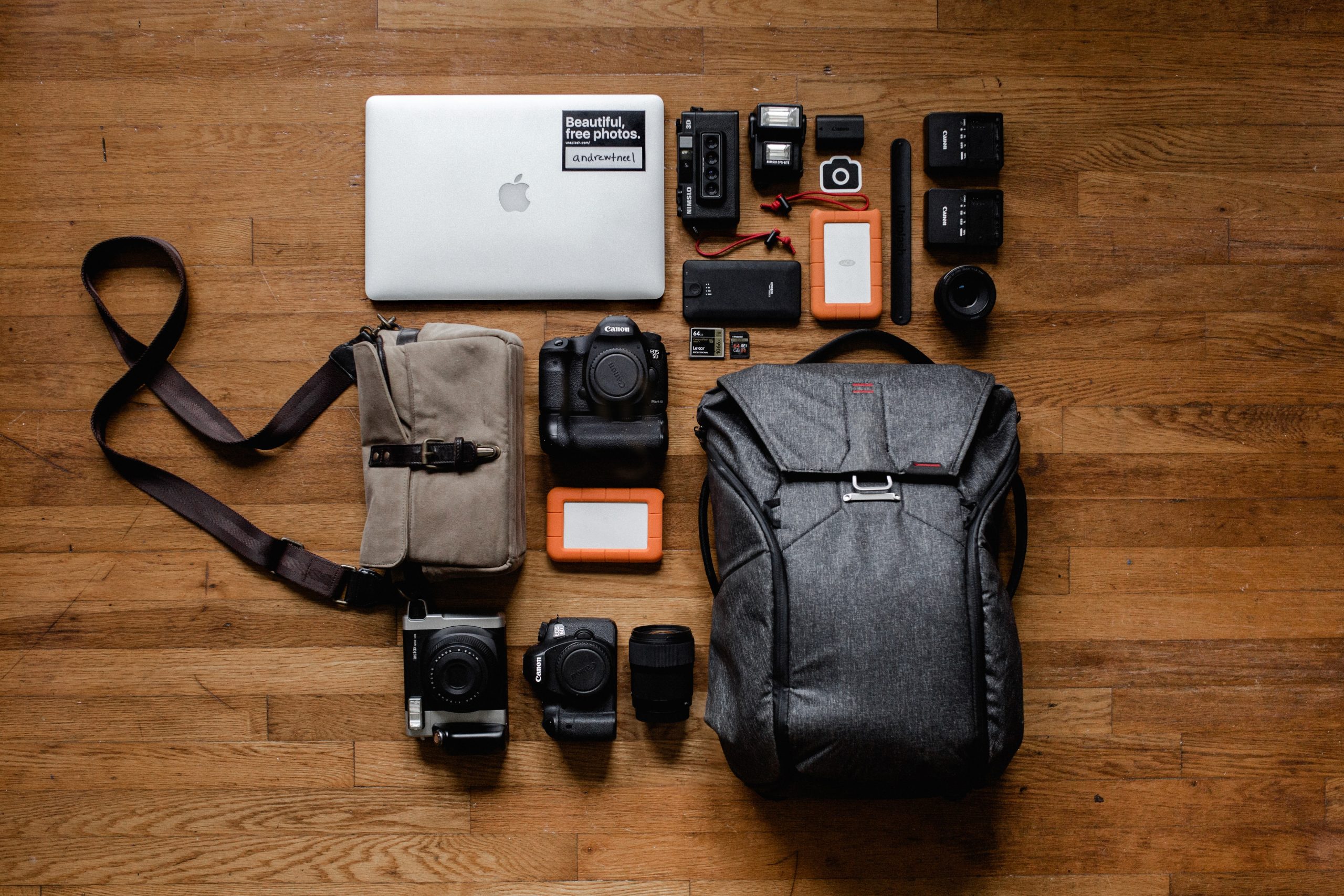 travel packing flatlay