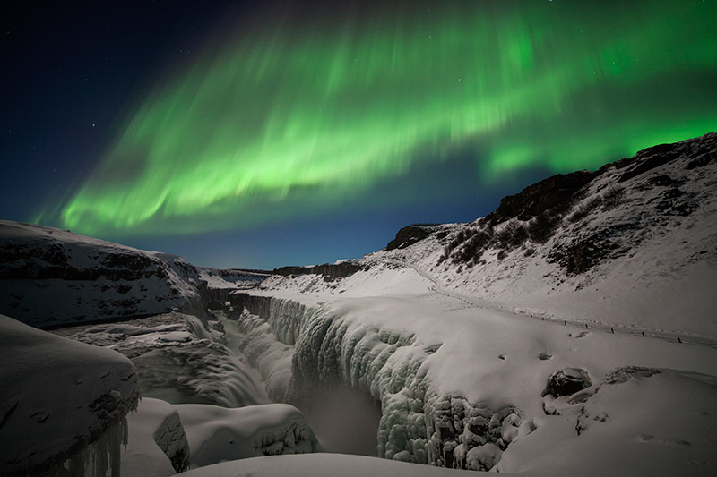 gulfoss-northern-lights-iceland