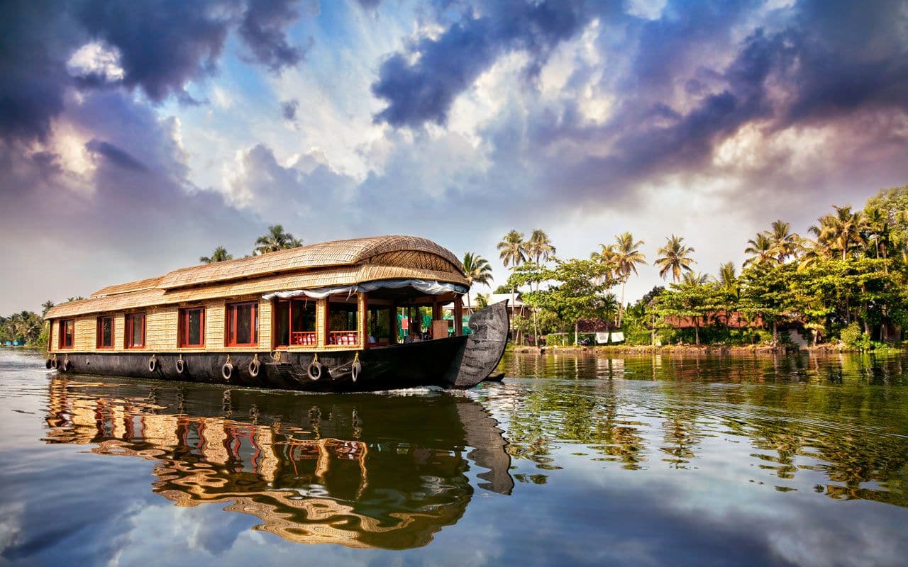 houseboat on river bank