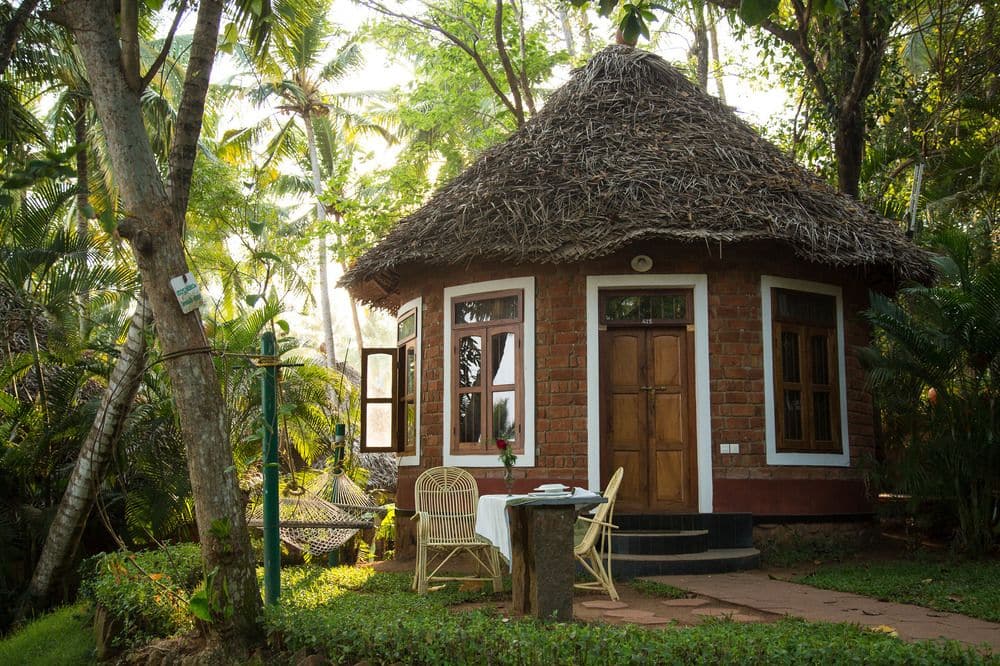 Exterior of hut in Somatheeram Ayurveda Village