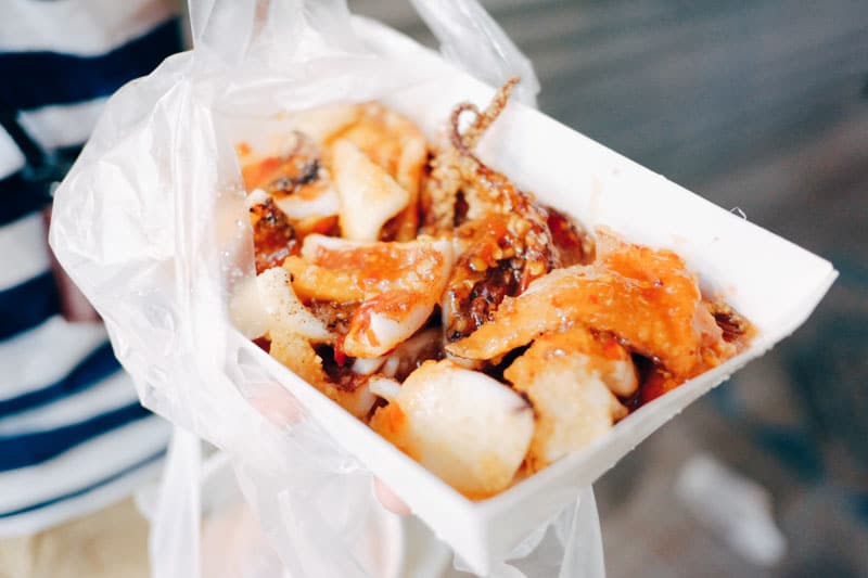 Octopus, Taipei night market - Taiwan Itinerary Highlights