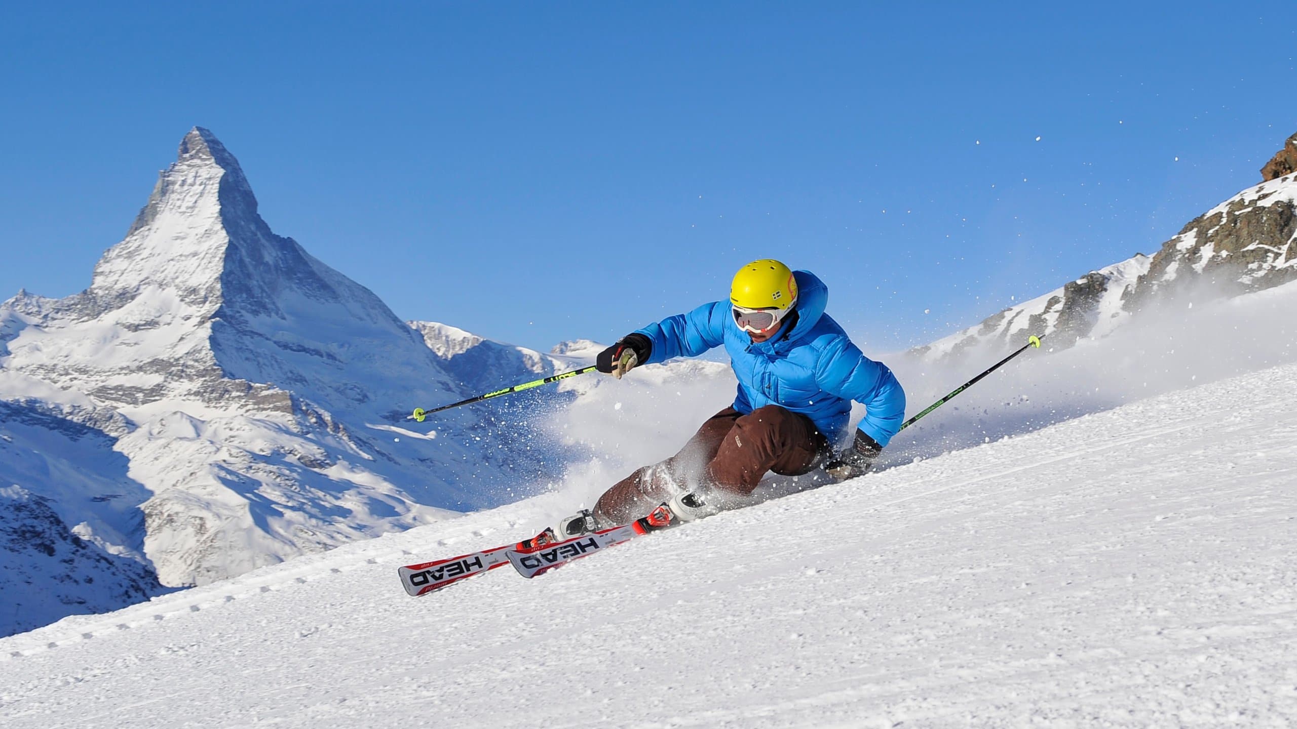 A skier on the Swiss Alps