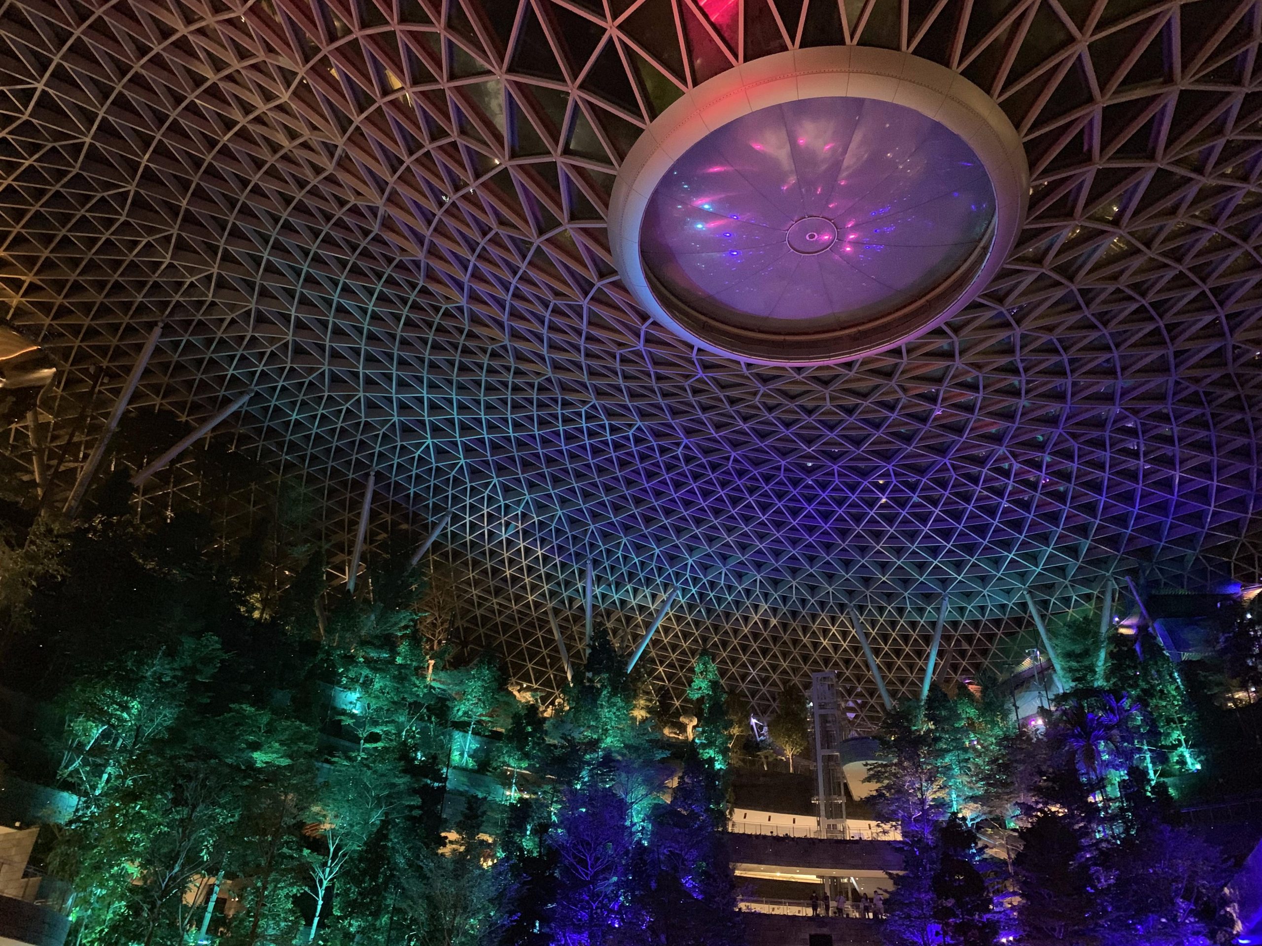 Close up of Jewel Changi waterfall