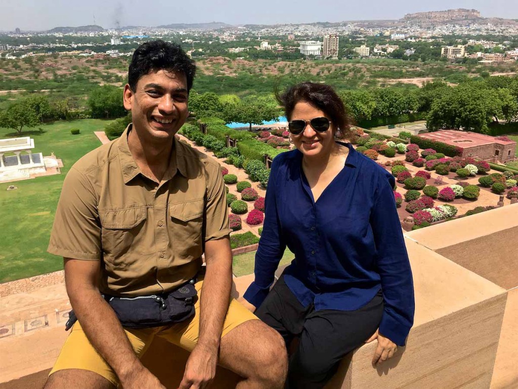 India Blogger Ajay and wife at Umaid Bhawan Palace